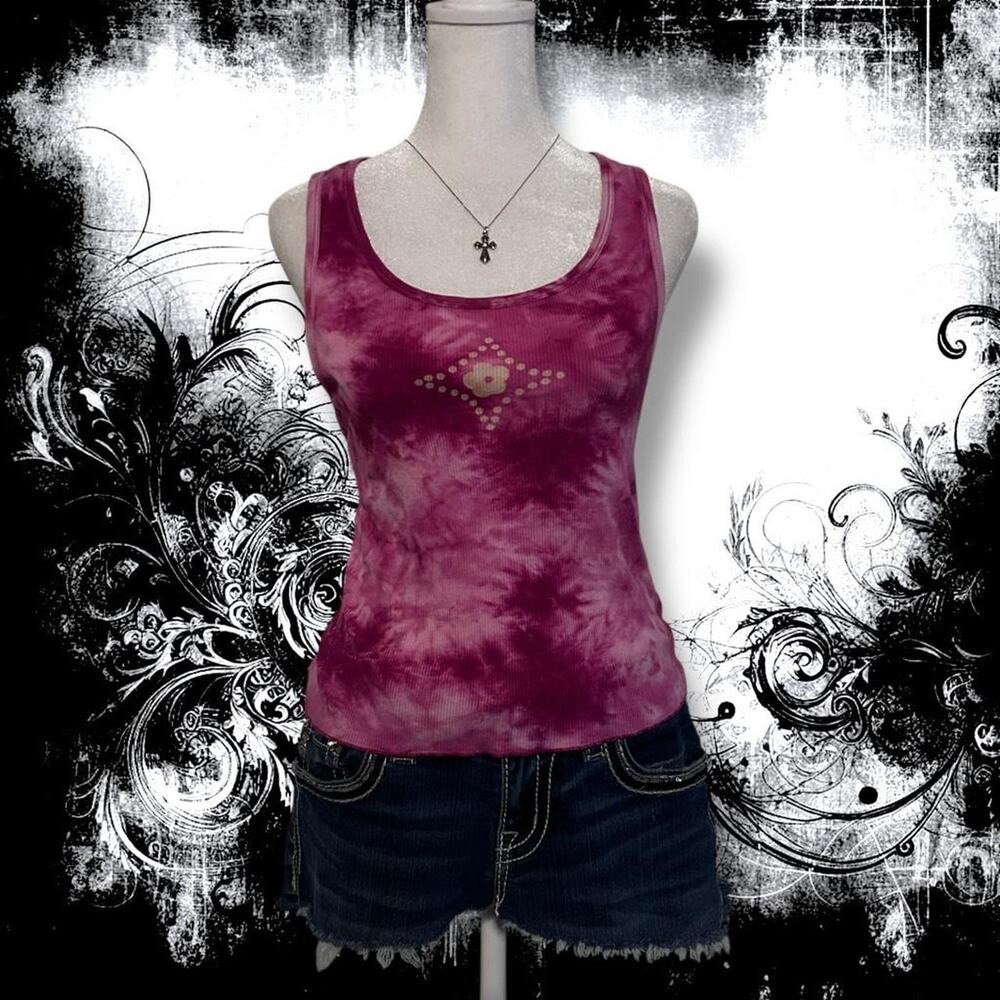 hot pink to light pink NAUTICA ombre tie-dye tank top